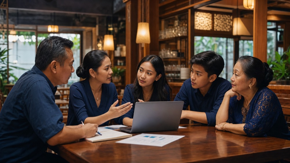 Keluarga Indonesia berdiskusi untuk menemukan akar konflik berulang
